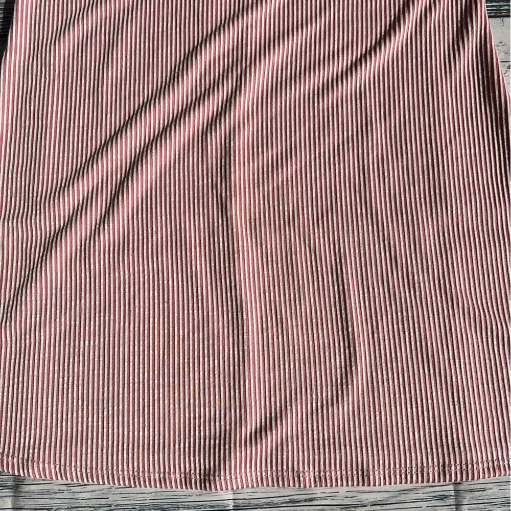 Pink and White Striped Ribbed Strappy Midi Dress EUC - Picture 3 of 14